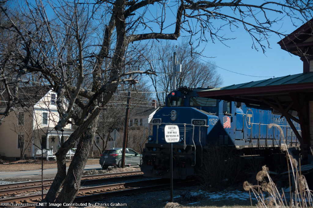 MBTA 1136 past the old station